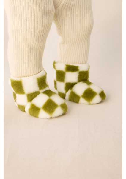 Çocuk ve Bebek Panduf, Kışlık Peluş Bot, Yumuşak, Sıcak Tutan, Kaymaz Tabanlı Ev Içi Patik, Ev Botu