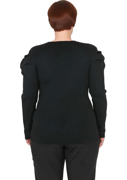 Kadın Kare Yaka Kemer Detaylı Ince Örgü Bluz Kaliteli Şık Rahat Modern Zarif Günlük modelleri