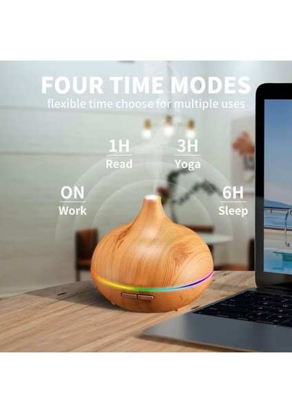 Kumandalı Oda Nemlendirici, Difüzör Buhar Ultrasonik Hava Nemlendirici, Aromatik Oda Kokusu 7 Renk LED Işıklı, 550 ml fiyatları