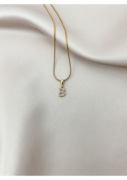 Fıora Çelik Zirkon Taşlı Harf Kolye Sade Şık Gold Ayarlanabilir Zincir Tüm Alfabe fiyatları