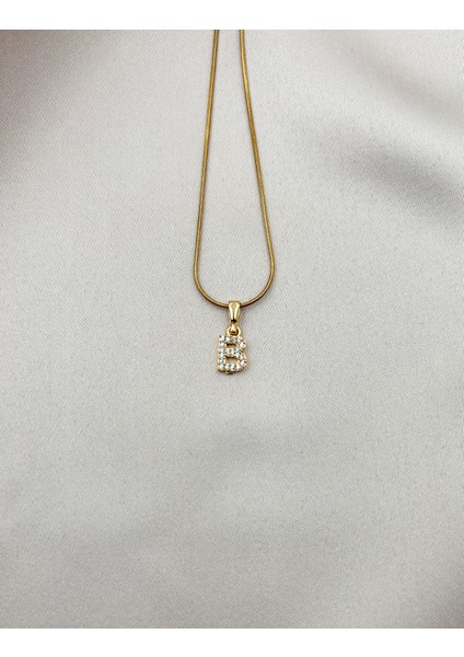 Fıora Çelik Zirkon Taşlı Harf Kolye Sade Şık Gold Ayarlanabilir Zincir Tüm Alfabe indirimleri