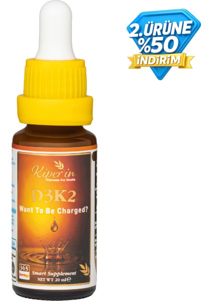 D3K2 | Vitamin D3 (1000 Iu) & K2 (25MCG) | Kaliteli Içerik | Pureness For Health Ilkesi | 365 Damla