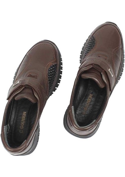 Kadın Kahverengi Kalın Tabanlı Deri Ayakkabı