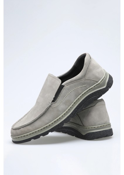 Iç Dış Deri Gri Nubuk Bağcıklı Ortopedik Ultra Rahat Ayakkabı fırsatları
