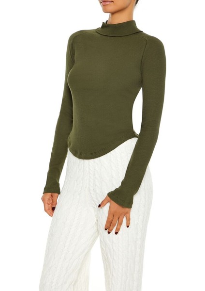 Yüksek Yaka Uzun Kollu Tişört