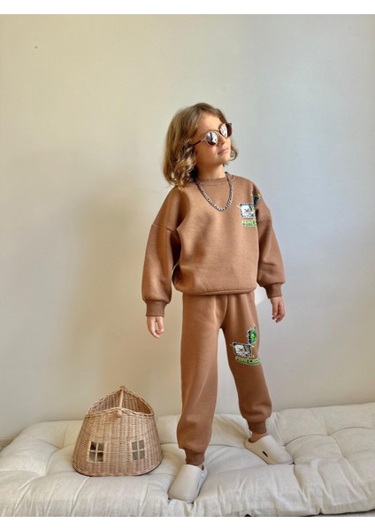 Barbosa Sweatshırt Eşortman Parmuklu Minecraft Baskılı 2'li Pamuklu Şardonlu Erkek Takım modelleri