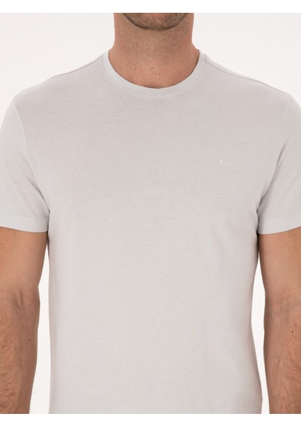 Erkek Taş Slim Fit %100 Pamuk Bisiklet Yaka Basic T-Shirt 50324401-VR049