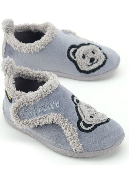 Erkek Çocuk Kışlık Pvc Rahat Taban Tek Cırt Cırtlı Ayarlanabilir Kemer Ev Okul Kreş Panduf Ayakkabı