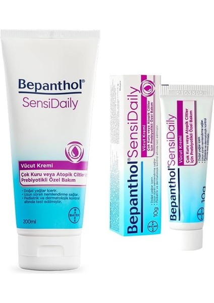 Bepanthol Sensidaily 200 ml + 3 Adet Seyahat Boy 10 gr Hediyeli fiyatları