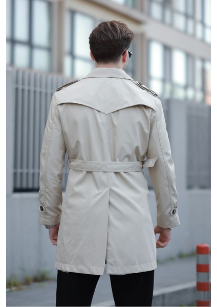 Erkek Premium Apoletli Deri Trençkot & Pardesü modelleri