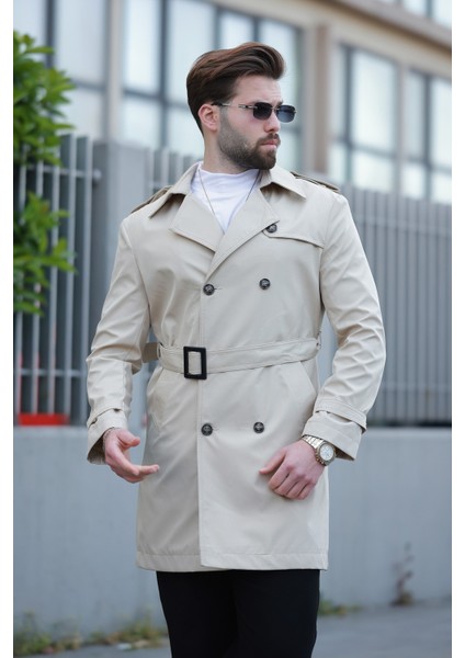 Erkek Premium Apoletli Deri Trençkot & Pardesü fırsatları