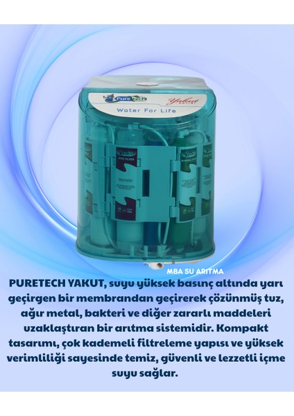 Yakut 6 Aşamalı Pompalı Su Arıtma Cihazı ve 3 Yollu Bataryalı Musluk