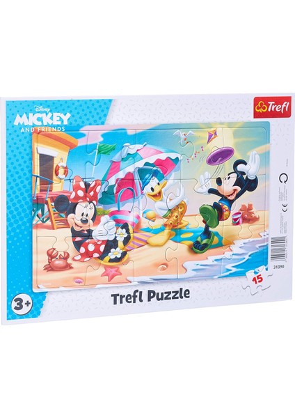 Yapboz, Altlıklı Çerçeve Yapboz, 15 Parça, Plaj Oyunları, 3 Yaşından Büyük Çocuklar Için