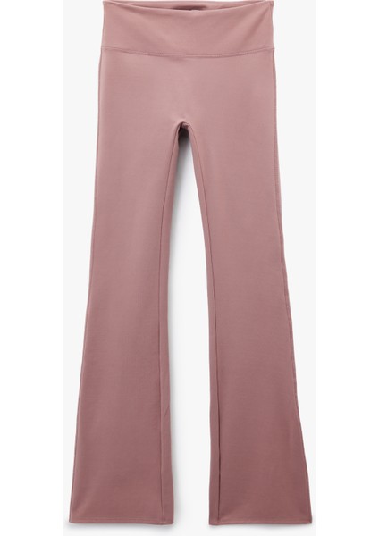 Yüksek Bel Ispanyol Paça Dikiş Detaylı Spor Tayt