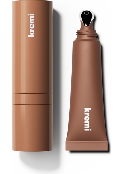 Kiss&blush L Lip Balm I Allık Parlatıcı I Seramid Peptit I Kahve I Makyaj Set