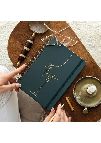 A5 Spiralli 16 Aylık Akademik Ajanda - Koyu Yeşil modelleri