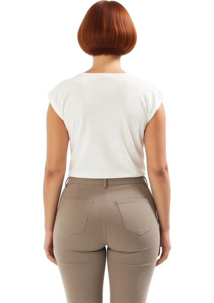 Asimetrik Yaka %100 Pamuk Örme Bluz Modern Kadın Şık ve Rahat Bir Seçenek Kaliteli fırsatları