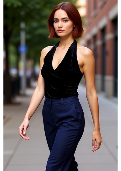 Kadın Kadife Yaka Detaylı Kolsuz Üst Gündüzden Geceye Şıklığınızı Taşıyın Kaliteli Şık Rahat modelleri