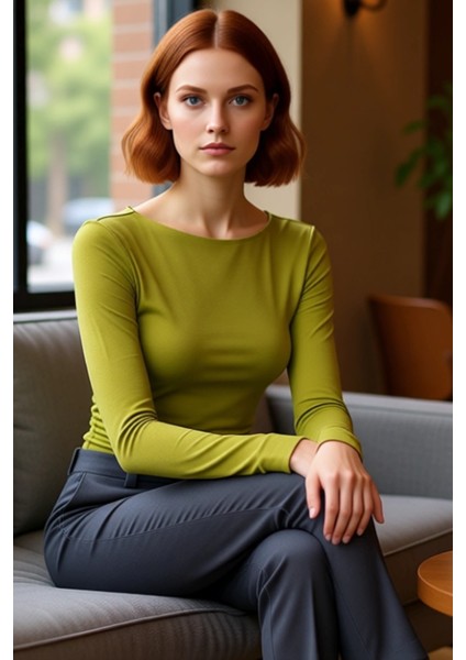 Kadın Crop Kayık Yaka Düşük Kol Slim Kalıp Örme Fitted Vücuda Oturan Büzgü Drape Detaylı Esnek Bluz