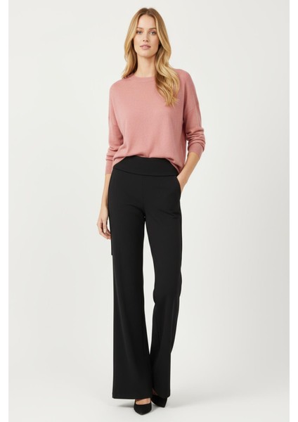 8255A Yandan Bağlamalı Pantolon Siyah
