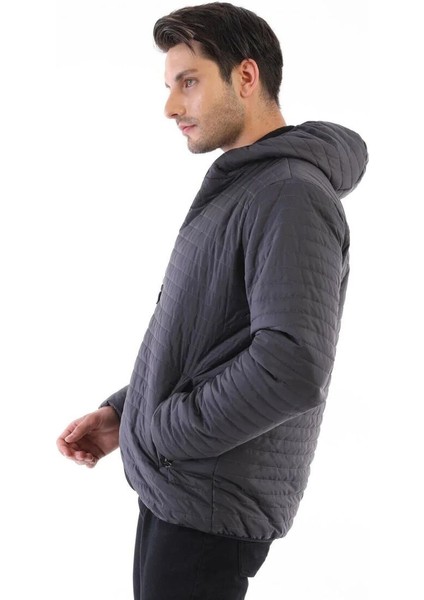 Içi Astarlı Su ve Rüzgar Geçirmez Cepli Kapüşonlu Erkek Mont fırsatları