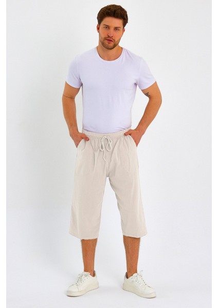 Erkek Regular %100 Pamuk Keten Görünümlü Kapri DC204-46 fiyatları