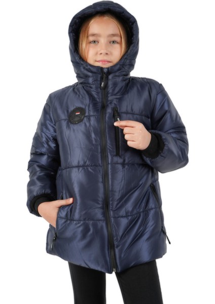 İçi Kürklü Su ve Rüzgar Geçirmez Kapüşonlu Kız Çocuk Mont modelleri