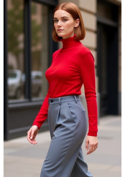 Kadın Şık Crop Balıkçı Yaka Slim Kalıp Örme Fitted Vücuda Oturan Parmak Detaylı Fitilli Esnek Bluz fırsatları