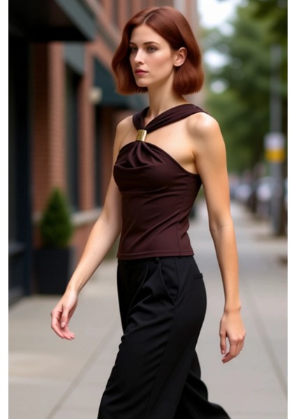 Basic Kolsuz Örme Bluz V Yaka Fitted Kalıp Günlük Kullanım Profesyonel Görünüm modelleri