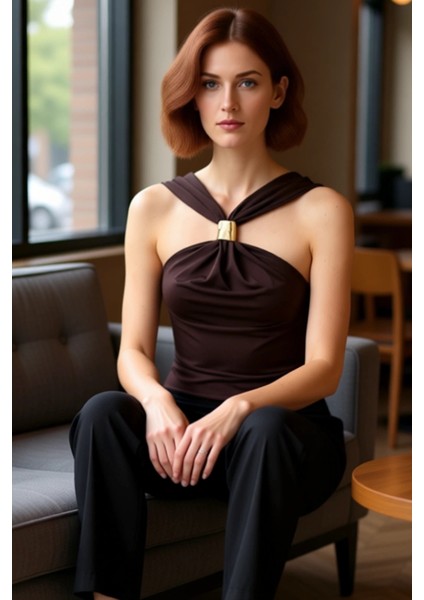 Basic Kolsuz Örme Bluz V Yaka Fitted Kalıp Günlük Kullanım Profesyonel Görünüm fırsatları