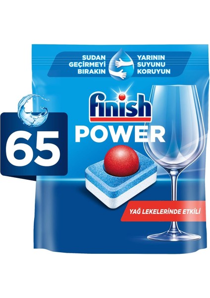 Finish Power Hepsi Bir Arada 65 Bulaşık Makinesi Deterjanı Tableti (1 x 65 Tablet)