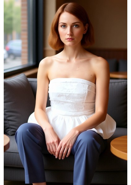 Kadın Straplez Peplum Detaylı Dokuma Üst Kaliteli Şık Rahat Modern Zarif Günlük fırsatları