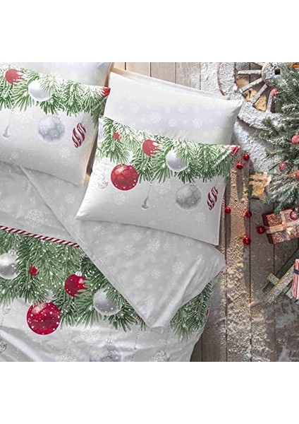 Snowflake DESENLI%100 Pamuk Nevresim Takımı, Yeşil, Çift Kişilik (Nevresim: 200X220 Cm/çarşaf: 240X260 cm / 2 Adet Yastık Kılıfı: 50X70 Cm) fiyatları