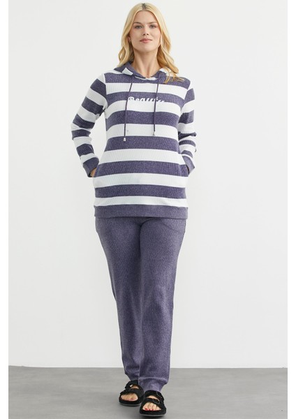 Yumoş Fitilli Kombinli Pijama Takım - Mavi fiyatları