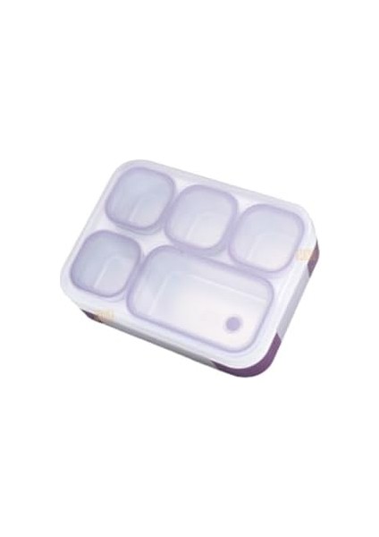 Bento 1000ML Lunchbox Tek Katlı 5 Bölmeli Çelik Sefer Tası Yemek Kutusu (Mor) fiyatları