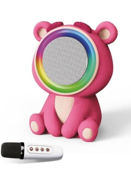 20W 2400 Mah Karaoke Mikrofonlu Ayıcık Haparlör BTS-253