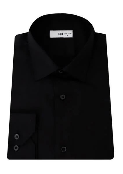 Siyah Comfort Fit Uzun Kol Gömlek