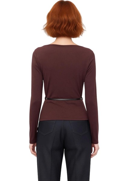 Kadın Uzun Kollu Esnek Örme Üst Nervürlü Detaylı Kaliteli Şık Rahat Modern Zarif Günlük modelleri