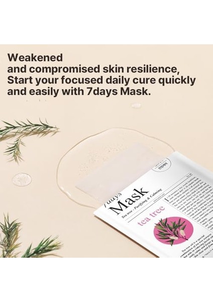 Ariul 7 Days Mask Tea Tree M - Çay Ağacı Özlü Karşıtı Arındırıcı Vegan Kağıt Maske fiyatları
