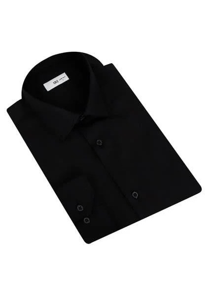 Siyah Comfort Fit Uzun Kol Gömlek fiyatları