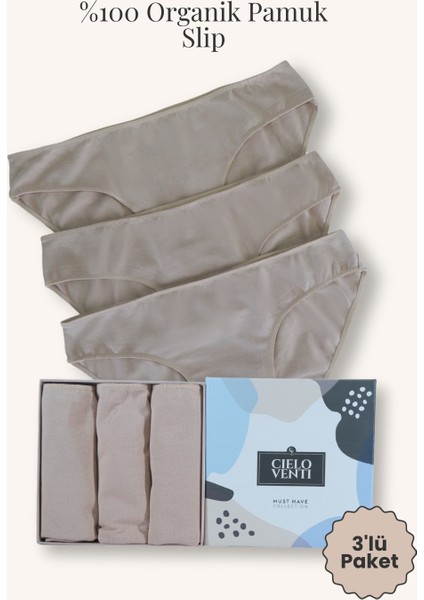 Must Have | 3'lü Organik Pamuk Slip Külot