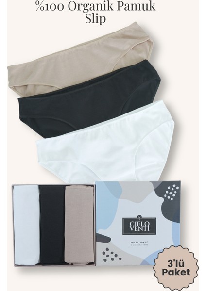Must Have | 3'lü Organik Pamuk Slip Külot