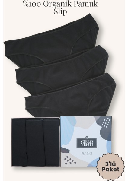Must Have | 3'lü Organik Pamuk Slip Külot