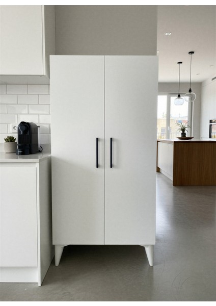 Aruat 4 Raf'lı Banyo & Mutfak Çok Amaçlı Kullanım Sunan Kapaklı Dolap