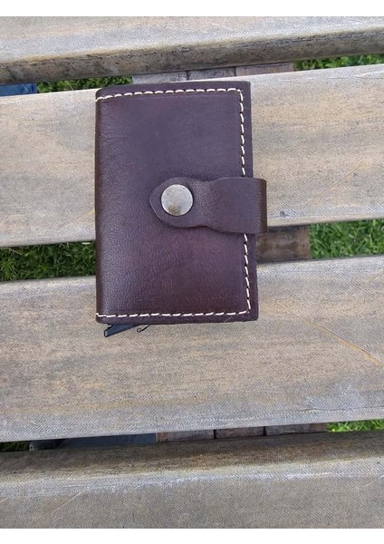 Mekanizmalı Hakiki Deri Akıllı Cüzdan Kartlık