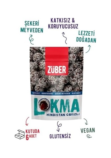 Züber Lokma Hindistan Cevizi 96G x 12 Adet modelleri