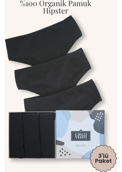 Must Have | 3'lü Organik Pamuk Hipster Külot