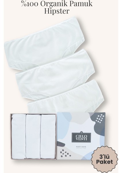 Must Have | 3'lü Organik Pamuk Hipster Külot