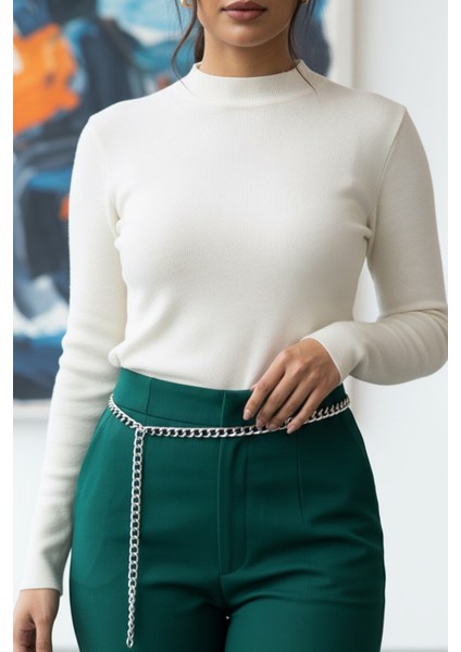 Pınkmark Kadın Gümüş Sallantılı Uzun Zincir Kemer PMKM25737 indirimleri