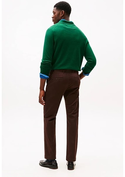Erkek Denton Düz Paça Chino Pantolon - Kahverengi modelleri